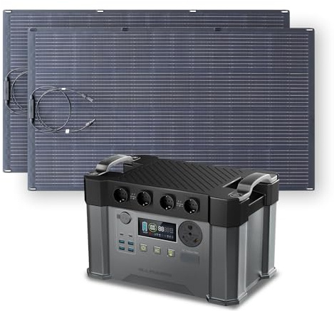 ALLPOWERS S2000Pro Station électrique portable 1451Wh avec panneau solaire | générateur solaire avec 2 x panneau solaire flexible 200W IP68 étanche, 4 prises CA 2400W, camping-car, balcon, jardin