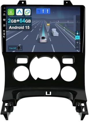 CADLEY [2+64G] Android 15 Autoradio für Peugeot 3008 5008 [2009-2018]-mit Wireless Apple CarPlay|Android Auto|Mirror Link|GPS Navigation|Bluetooth 5.0|WiFi |USB|Navi|FM+Rückfahrkamera