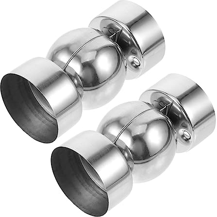 jojofuny Connecteur De Rampe D'escalier Rond En Acier Inoxydable Raccord Flexible 50pvc Pour Pose De Main Courante Usage Escalier 2 Pièces Duration Permanente