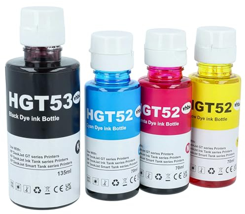 vhbw 4X Nachfülltinte kompatibel mit HP Smart Tank Plus 655 | 570 Wireless All-in-One Drucker - Refillset Cyan, Magenta, Yellow, Schwarz