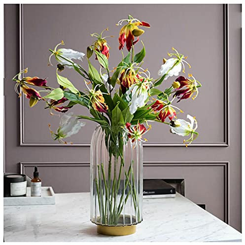 YIHANSS Künstliche Blumen, künstlicher Lilienstrauß, Wohnzimmer, Esstisch, Kunstblumen-Set, Seidenblumen-Arrangement, Hotel-Innenraum, weiches Outfit, Büro, Party, Kunsthalle, Dezember