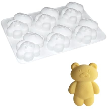 Moule en silicone en forme d'ours à 6 grilles pour muffins et chocolats, mousses et gâteaux, ustensiles de cuisson antiadhésifs pour réunions de famille