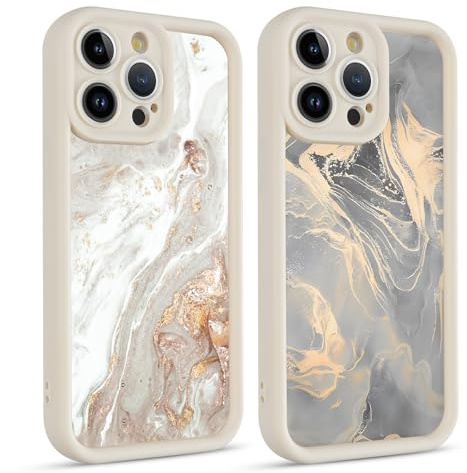 Coiwxmoi 2 Stück Handyhülle für iPhone 11 Pro Hülle, Aesthetic Marmor Muster Design Mädchen Frauen Schutzhülle, Silikon Stoßfest Cover Erhöhte Displayränder Y2K Case für iPhone 11 Pro 5,8, Schwarz