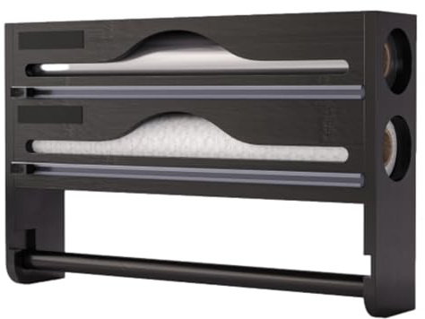 MLordoarf Distributeur Aluminium Et Film Alimentaire avec Porte Sopalin Cuisine, Distributeur Film Alimentaire avec Coupeur, Derouleur Papier Alimentaire Sopalain, Film, Alu, Papier De Cuisson