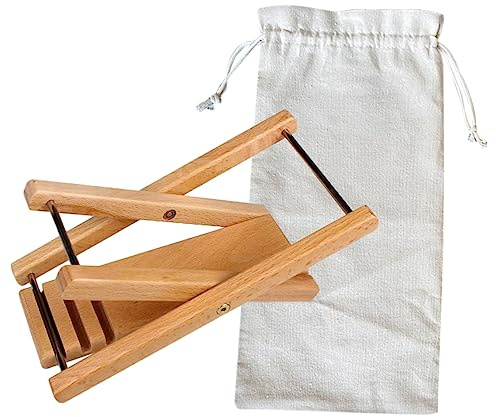 Mipcase Sgabello Pieghevole in Legno Per Chitarrista Con Poggiapiedi Regolabile e Borsa Portatile Supporto Robusto e Facile Da Trasportare Per Uso Professionale