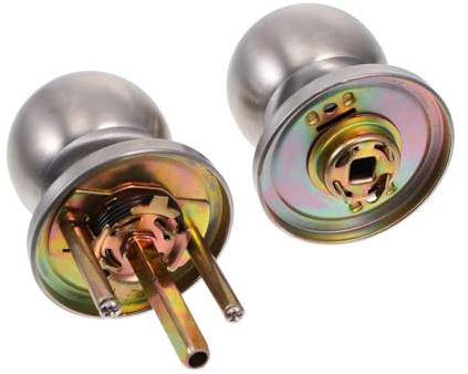 KOCKSHION Serrure Sphérique Acier Inoxydable Verrouillage pour Porte Intérieure Bouton de Porte Installation Facile Adaptée Salle de Bain et Chambre Finition Polie Argentée
