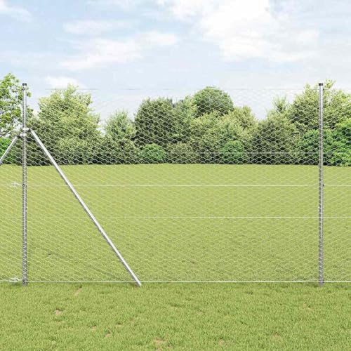 Gecheer Sechseckzaun 1.5x50 m verzinkter Stahl, Maschendrahtzaun für Gartenzäune Landwirtschaft Weidenetze Hühnerdraht42005732