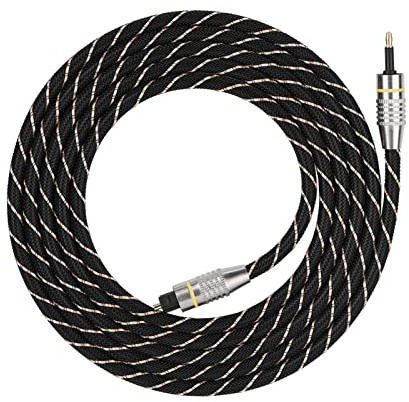 ANGGREK Toslink a Mini Plug, Cavo Audio Ottico da 3,5 Mm con Connettore Oro Placcato Trasferimento Segnale a Basso Jitter per Home Theater DVD CD PC con Guaina in PVC (2 m / 6,56 piedi)