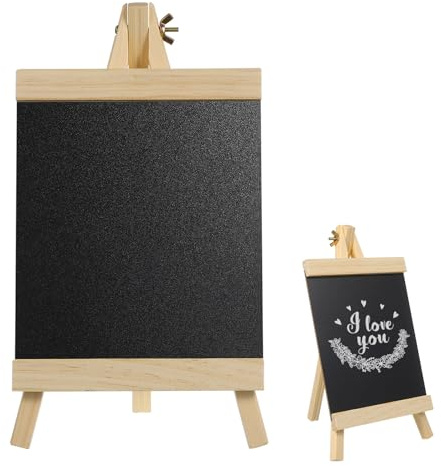 HIAKDOFT Kleine Holz Kreidetafel mit Ständer 16X29cm Tischaufsteller für Hochzeitsdekoration Menütafeln und Ladenwerbung
