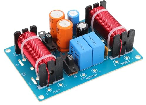 FONDOTIN Divisore Frequenze Altoparlante Passivo Vie Regolabile per Veicoli e Home Theater Filtro Crossover Audio per Bassi Potenti e Alti Nitidi Modulo Divisione Segnale per Casse