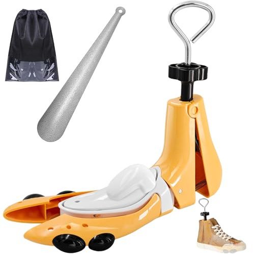 eachway Shoe Stretcher Professional Boot Stretcher Pair 4-Way Shoe Expander Widener Adjustable Width Length for Wide Feet (M (Women Size 11-14, Men's10-14) 1 Pcs Yellow, Not a pair)