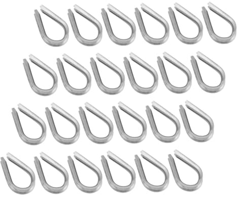 Cabilock 30 Dedales de Cable de Acero Inoxidable 304 Anillos Triangulares de Sujeción M6 Kit de 30 Piezas para Crimpar Casquillos Resistentes y Aptos para Eslingas de Cable de Acero