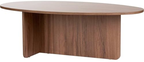 HOMIFAB Table Basse Organique Effet Noyer 120 cm - Nira