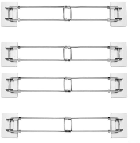 Zilimontt 4er-Pack verstellbare Spannstangen aus Edelstahl für Wohnmobile, Wohnmobile und Wohnmobile, 31,8 cm bis 57,6 cm ausziehbar, Werkzeug
