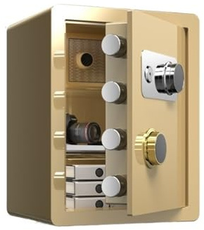 Tresor Home Safe Box, mechanischer Passwort-Sicherheitstresor mit verstecktem Fach, ideal for Home-Office-Hotels geldtresor(Gold)