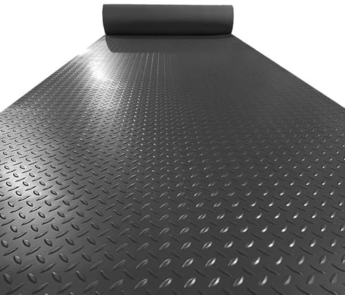 Tappetino in gomma per garage, antiscivolo, per garage, furgoni, banco da lavoro e palestra, resistente, 1 x 2 m, resistente e facile da pulire