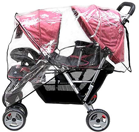 Aligle Weather Shield Double Popular for Swivel Wheel Stroller Universal Size Baby Rain Cover/Wind Shield Deal (Black)