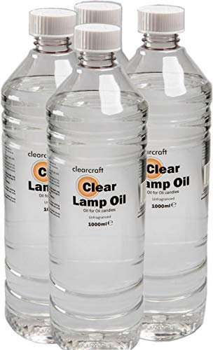 12 x 1 Litre Bottles of Clear SMOKELESS ODOURLESS CLEARCRAFT LAMP Oil - with Free Funnel