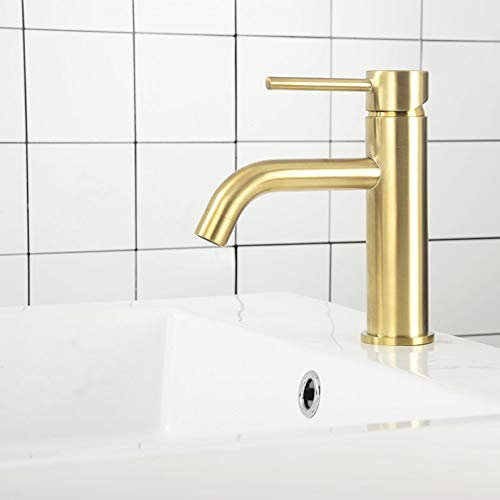 Badarmaturen Wasserhahn Waschbecken Wasserhahn Waschbecken Messinghahn Gebürstet Gold & Grau & Matt Schwarz & Gold Mischbatterien