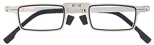 DIDINSKY MET faltbare Lesebrille eckig, +3,0 | Faltbar aus Metall, ultraleicht; Blaulichtfilter, entspiegelt und kratzfest. Rund oder eckig, +1,0 bis +3,0.