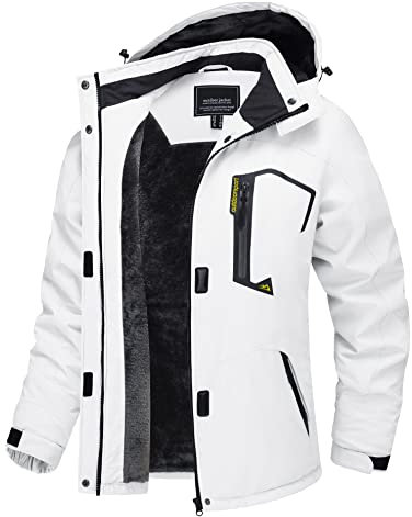 TACVASEN Damen Winddicht Rengenjacke Atmungsaktiv Fleece Winter Wanderjacke Funktion Freizeitjacke Camping White Women Jacket, Weiß, XL