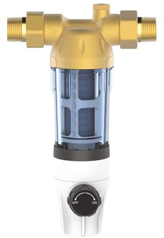 AQUAWATER, 106620, Filtre auto-nettoyant semi-automatique pour eau domestique, filtration à 40 µm, élimine rouille et impuretés, installation facile, robuste et économique