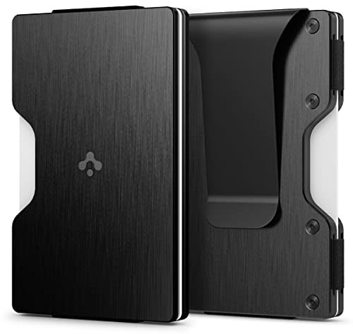 Spigen Wallet S Kreditkartenetui Geldbörse mit Bargeld Clip Portemonnaie für Karten Geldbeutel Kartenhalter Kartenfach Geldklammer -Schwarz