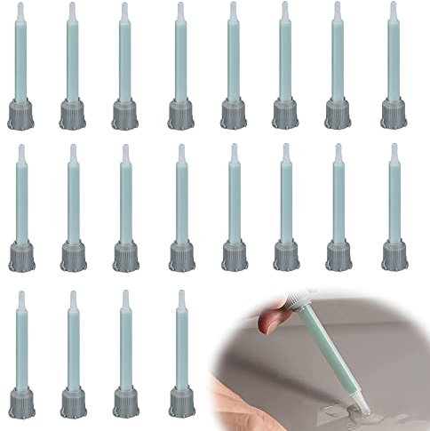 20pcs Ugelli Di Miscelazione Colla In Plastica 1:1 Tubo Di Miscelazione Della Colla Ab Miscela Ugelli Miscelatore 2K Pistola Applicatore Per Pistola Per Colla Ab 50 Ml (Rapporto Applicatore 1:1)