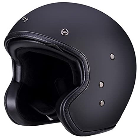 Casco Jet metà Uomini Donne, retrò Casco Mezzo Certificazione DOT/ECE, Mezzo Casco Scodella, Aperto Faccia Casco del Motociclo, Aperto Caschi da Moto Classico Nero (Size : XL=61-62cm)