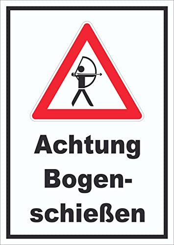 HB-Druck Achtung Bogenschießen Schild A4 (210x297mm)