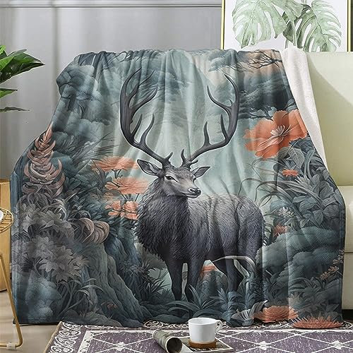 ZDABAOEC Kuscheldecke 230x270 Hirsch Decke Flauschig, Fleecedecke, Sofadecke, Couchdecke, Wohndecke, Wohnzimmer Blanket, Riesig Groß Decken für Sofa Couch, Weich & Kuschelig