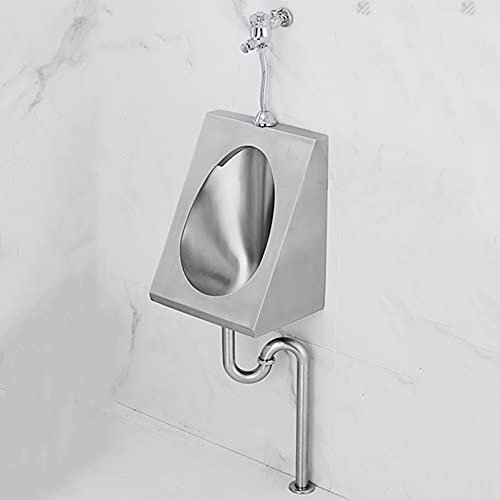 Samnuerly Universal Urinals Wall Mounted Bathroom Urinal, Wall Hung Urinal Set with Flush Valve, Commercial Flushing high-Efficiency Urinal Toilet (Set A)