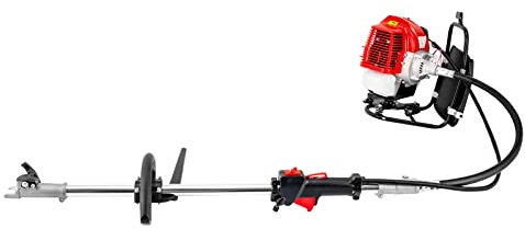 Benzin Motorsense, Tankinhalt 0.22gal/4 in1 Motorsense Benzin, Rasentrimmer, Freischneider Heckenschere Trimmer 8500 RPM/min (52cc-Zweitaktmotor)