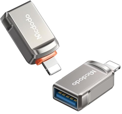 mcdodo Lightning auf USB Adapter 2 Stück iPhone USB Lightning Stick Kamera Adapter Kompakter 3.0-OTG für iPhone/iPad,Support Hubs, MIDI Keyboard, Maus