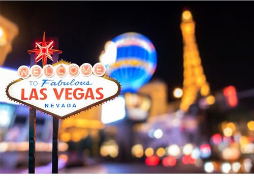 Ttincceer Toile de Fond Bienvenue à Las Vegas pour la Photographie 6x3m Luxe Casino Ville Nuit Fond célèbre Nevada Panneau d'affichage Signe Anniversaire Photographie Toile de Fond