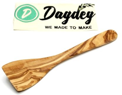 DAGDEG Spatule en bois d'olivier, cuillère de cuisine, pelle à poêle, spatule en bois, ustensiles de cuisine en bois, fait à la main, env. 30 cm