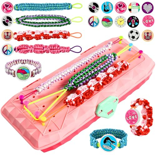 Freundschaftsbänder Bastelset Kinder, Freundschaft Armband Herstellung Bausatz, Armbänder Selber Machen Set, DIY Armband Set Kinder, Geschenk für Mädchen ab 8 Jahre