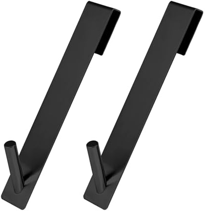 Duschtürhaken, Glasschirmhaken, extra lang, Einzelhaken, Edelstahl, zum Aufhängen, kein Bohren erforderlich, Türhaken, Handtuchhaken, Türkranz, Haken für Badezimmer, Schlafzimmer, Tür (18 cm x 2,9 cm)