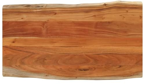 Brokky Tischplatte 100x60x2,5cm Tabletop Holzlatten Schreibtischplatte Massivholzplatte Tischplatte Rechteckig Massivholz Akazie Baumkante