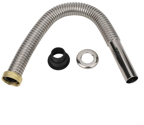 Flexible Extensible Caravan Drain Pipe Kit for Wash Basin, Kitchen, Bathroom Sink (60cm)