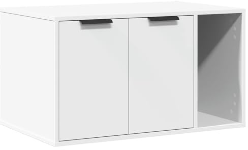 vidaXL Katzenklo Weiß 80x50x45 cm Holzwerkstoff