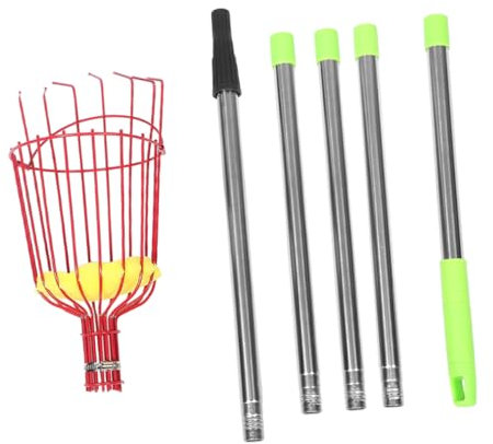 POPETPOP Cesta Recolectora De Frutas Extensible De 2 Metros Recolector De Arándanos Uvas Y Naranjas Recolector De Frutas Telescópico para Una Herramienta De Cosecha Eficiente