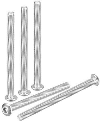 DTGN M3-0.5x35mm Linsenkopfschrauben mit Innensechskant - 100er Pack - Gut für Rennrad, Mountainbike, Auto, Motorrad - 304 Edelstahl weiß lackiert - Sechskant-Antriebsbefestigungen