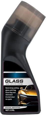 Glasbeschichtung für Windschutzscheibe, 90 ml, Auto-Windschutzscheibenreiniger, 13 x 5 cm, Windschutzscheiben-Nebelschutz, Regenschutzentferner mit Bürste, wasser-hydrophobes Spray für Zuhause, Glas,