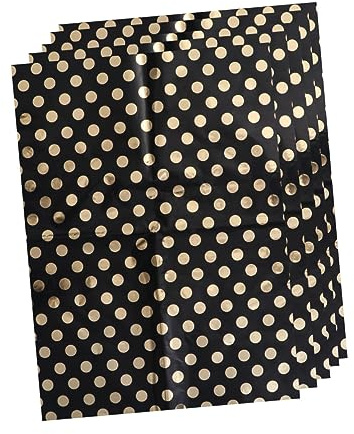NUOBESTY 5stücke Geschenkpapier Mit Punkten Für Hochzeit Kindergeburtstag Und Urlaub Schwarz Und Gold Geeignet Für Bastelprojekte Und Geschenkeverpackung