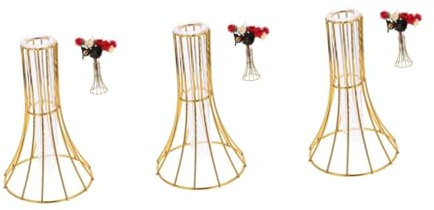 Yardwe 3pcs Blumenarrangement-hydrokulturbehälter Dekoration Vase Steckblumen Blumenbank Heimtextilien Topf Für Hydroponische Pflanzen Pflanzgefäß Aus Kunststoff Golden Plastik