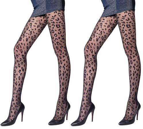COACOM 2 Morceaux De Bas De Motif Léopard Noir, Confortable Et Respirant, Personnalisé Et À La Mode, Mince Collant Sexy Pour Les Femmes, Accessoires De Vêtements.