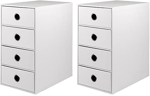 Rössler Papier 1524452094 - S.O.H.O. 4er Schubladenbox für DIN A5, mit Griffloch, special edition white, 250 x 175 x 320 mm, 1 Stück (Packung mit 2)