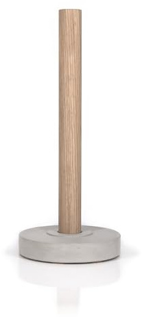 Luxerior Designs | Küchenrollenhalter aus Beton und Holz | Küche | Küchenzubehör (Eiche | Hellgrauer Beton)