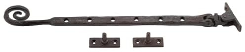 Kooples Hardware Curly Tail Casement Stays – Traditional Victorian-Style Window Stays with Decorative Curled Ends – Durable Corrosion-Resistant Metal Window Fasteners (Beeswax, 305x15x6mm)